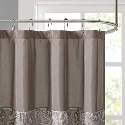 Madison Park Aubrey Shower Curtain for Bathroom, 72 x 72, Blue/Brown
