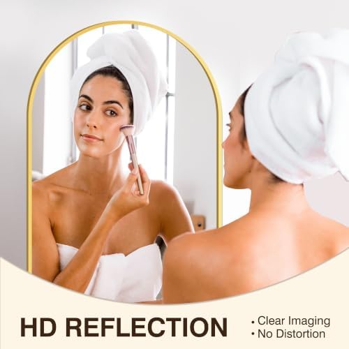 FICTOR 20" x 30" Arched Bathroom Vanity Mirror for Over Sink, Gold