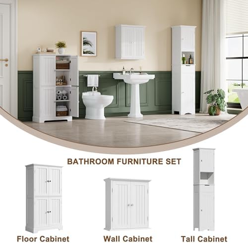 ChooChoo Bathroom Floor Cabinet with Adjustable Shelves