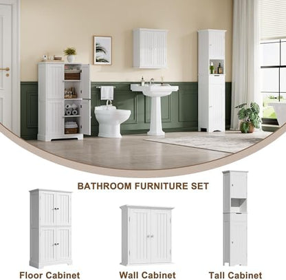 ChooChoo Bathroom Floor Cabinet with Adjustable Shelves