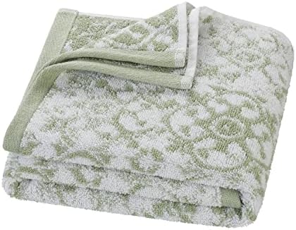 Jessica Simpson – Bath Towel 4 Piece Set, Aziza, Premium Bathroom Décor, Includes 2 Hand Towels and 2 Shower Towels, 100% Cotton & Machine Washable, Frosty Green
