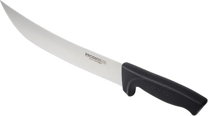 Ergo Chef Prodigy Series 10-Inch Cimeter Breaking Knife - High Carbon Stainless Steel Curved Blade Butcher Meat Knife, Ergonomic Non-Slip Handle, Black