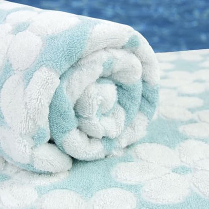 Cotton Towels for Bathroom Decor with Floral Jacquard