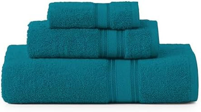 LANE LINEN Bath Towel Set 100% Cotton 3 Piece Soft Absorbent - Sea Port