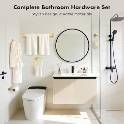 15-Pieces Gold Bathroom Accessories Set, 24 Inch Towel Bar Set