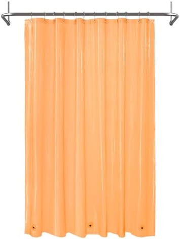 Mrs Awesome Clear Orange Shower Curtain Liner with 3 Magnets, 72x72