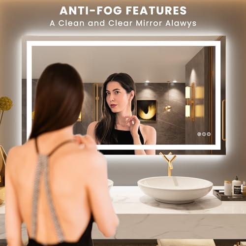 LOAAO 50"X30" LED Bathroom Mirror with Lights, UL Listed