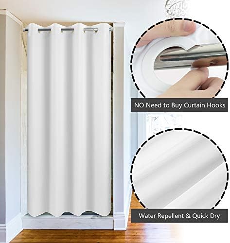 River Dream No Hook Stall Shower Curtain or Liner Microfiber White, 36x74