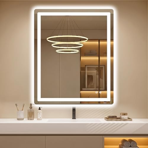 LED Bathroom Mirror with Lights, 30 x 36 Lighted Vanity Wall Mirror