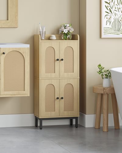 Hzuaneri Bathroom Cabinet, Small Storage Cabinet with 4 Doors