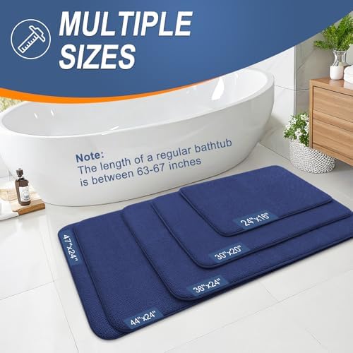 OLANLY Thick Memory Foam Small Bathroom Rugs Mats 24x16, Twilight Sapphire