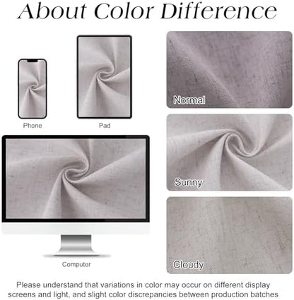 Naturoom Linen Shower Curtain 84 Inch Long for Bathroom Champagne 1 Panel