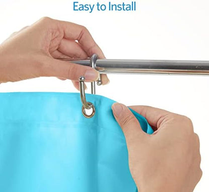 EHZNZIE Aqua Shower Curtain Liner 72x72, PEVA Waterproof Bath Curtain, No Chemical Smell, 3 Weighted Magnets, Durable with Rustproof Metal Grommets