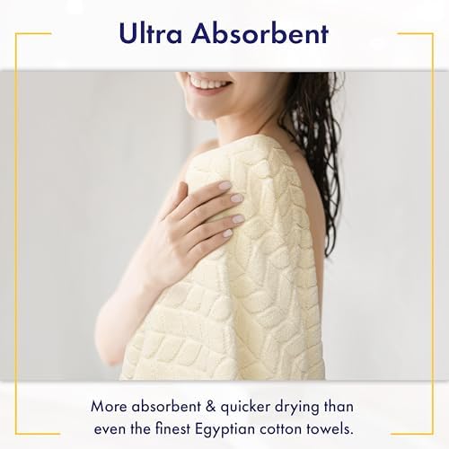 Alusa Home Ultra Soft & Stylish 700 GSM Luxury Bath Towels - 100% Zero-Twist, Long-Staple Cotton - Remarkably Absorbent & Quick Drying - 6 Piece Towel Set (Papyrus)