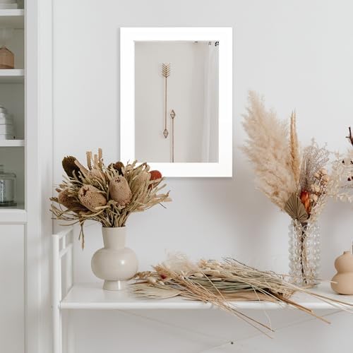 Ruomeng Wall Mirror Rectangle Decorative Mirror 12x16 Inch, White