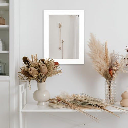 Ruomeng Wall Mirror Rectangle Decorative Mirror 12x16 Inch, White