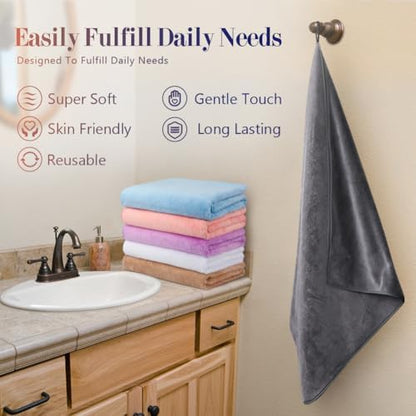 Orighty Bath Towels, Soft Feel Bath Towel, 6 Pack (24'' x 48'')