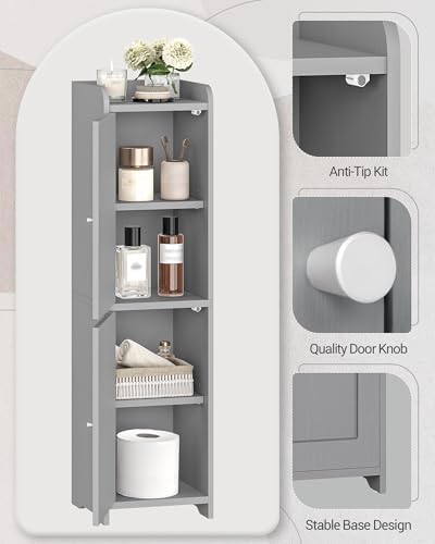 Hzuaneri Bathroom Storage Cabinet, Small Corner Floor Cabinet with 2 Doors