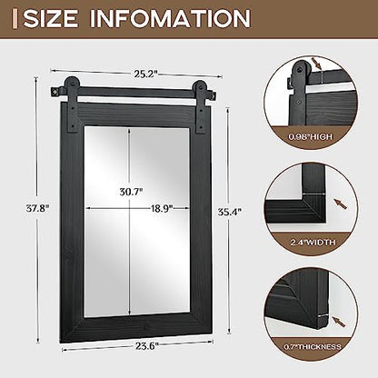 COGOOD Farmhouse Bathroom Mirrors for Over Sink - 38 x 25 Black
