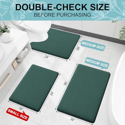 Smiry Memory Foam Bath Mat 24x16, Extra Soft and Absorbent Bathroom Rugs