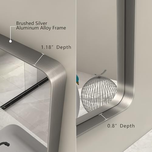 60x36 Inch Silver Bathroom Mirror for Vanity