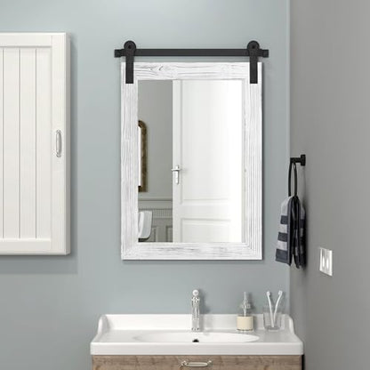 COGOOD Farmhouse Bathroom Mirrors for Over Sink - 30 x 22 White