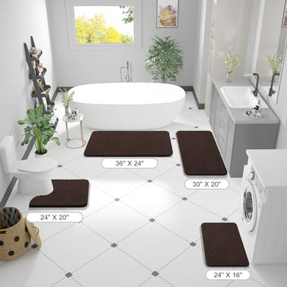OLANLY Bathroom Runner Rugs 40x24, Extra Soft Absorbent Chenille Bath Rugs