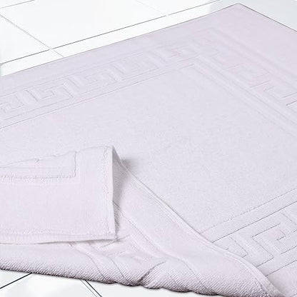 Superior Heavyweight Cotton Bath Mats, Bath Rugs For Bathroom Accessories, Washable Rug For Shower, Bath, Toilet, Modern Decor, No Backing, Luxury Hotel And Spa Quality, Set of 2, 22" x 35", White