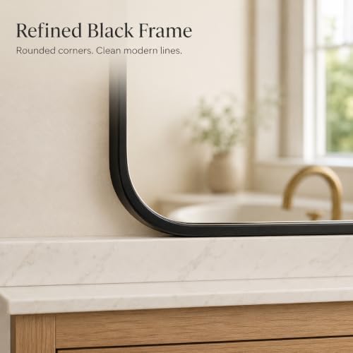USHOWER 2-Pack Black Bathroom Mirrors for Over Sink 24 x 36 Inch