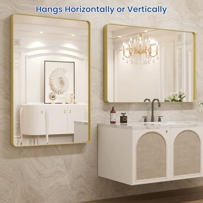 WEER Gold Bathroom Vanity Mirror 48X30 Inch