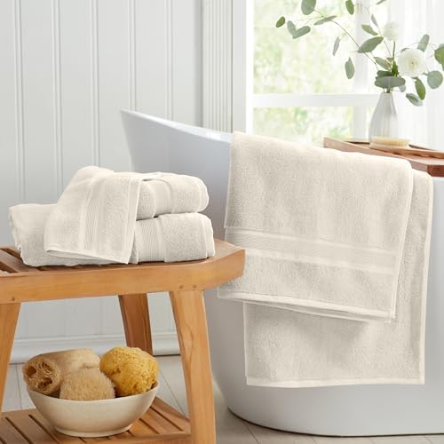 Springtree Home Luxury Bamboo Rayon Bath Towel Set | 6-Piece Set | Sand