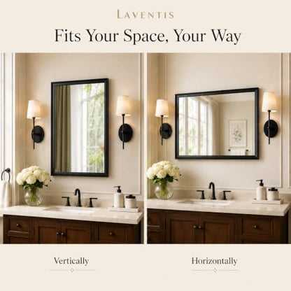 30x40 Inch Matte Black Bathroom Mirrors for Over Sink