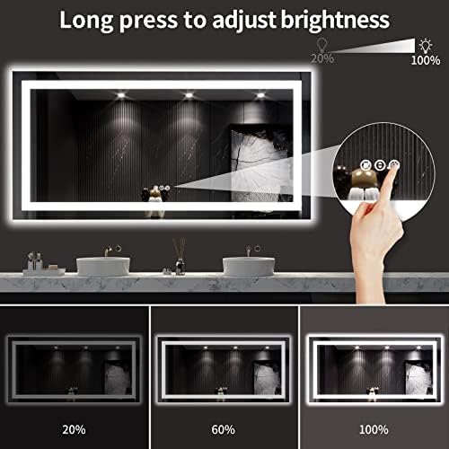 LOAAO 60X30 LED Bathroom Mirror with Lights, UL Listed