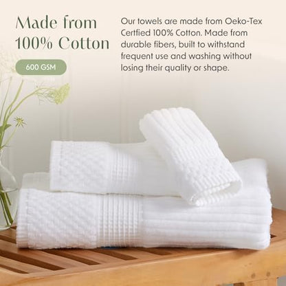 Springtree Home Oversized Bath Towel Set | 2-Pack | 100% Cotton | White