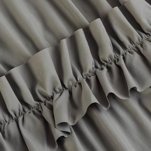 Farmhouse Ruffle Shower Curtain, Gray, 72 x 72 in
