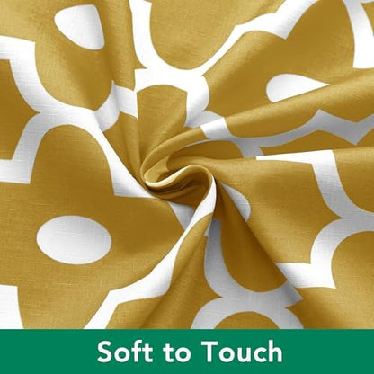 Fabric Modern Shower Curtain-Gold and White Shower Curtains for Bathroom
