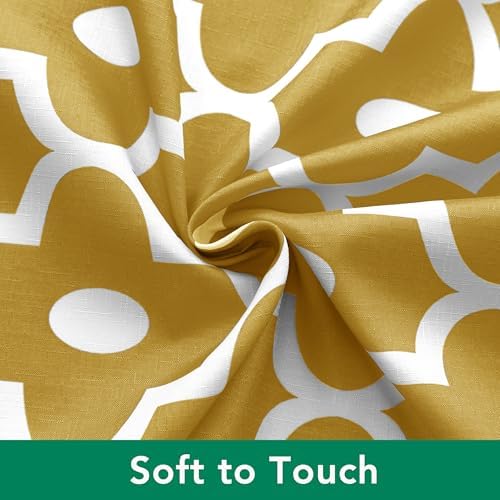 Fabric Modern Extra Long Shower Curtains for Bathroom-Gold and White