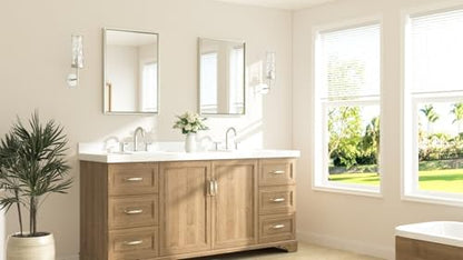 TETOTE Brushed Nickel Mirror 22" x 30" Rectangle Beveled Frame Bathroom Vanity Mirror for Over Sink Brushed Nickel, Tempered Glass, Stronger Frame, Modern Farmhouse Bedroom, Entryway