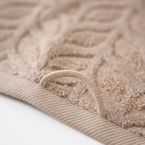BAGNO MILANO Turkish Cotton Bath Towels, Hand Towels - Soft Plush Jacquard Collection - Highly Absorbent Towel Set (Sand Beige, 6 pcs Towel Set)