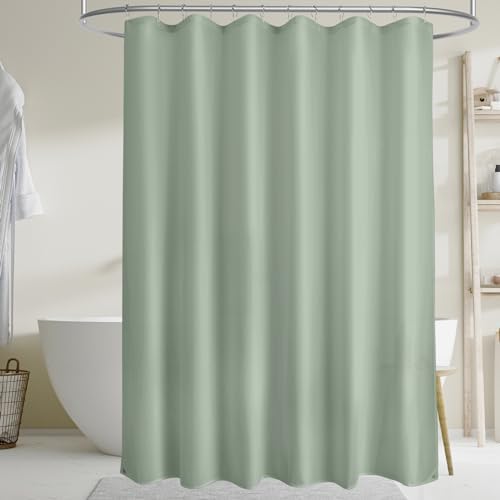 Titanker Waterproof Shower Curtain Liner Fabric, Sage Green Shower Curtain Liner with Magnets, Cloth Shower Liner Soft, Lightweight, Machine Washable, 70 x 72 Inches
