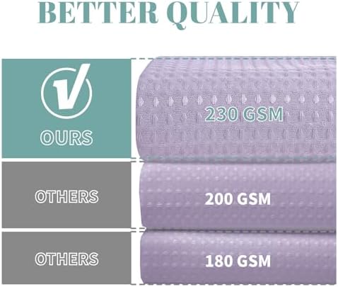 No Hook Waffle Shower Curtain with Snap-in Liner, 71x77 Inch, Lavender