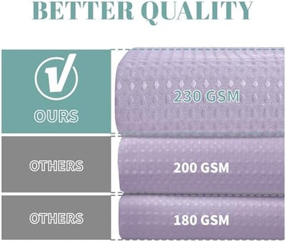 No Hook Waffle Shower Curtain with Snap-in Liner, 71x77 Inch, Lavender