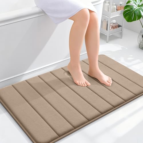 OLANLY Memory Foam Bath Mat 35x24, Super Soft and Absorbent Bathroom Rugs