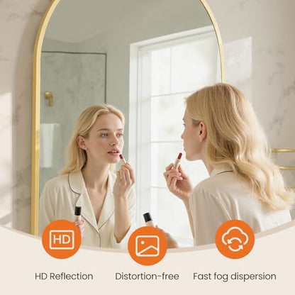 Sweetcrispy 20"x30" Arched Gold Bathroom Mirrors for Wall