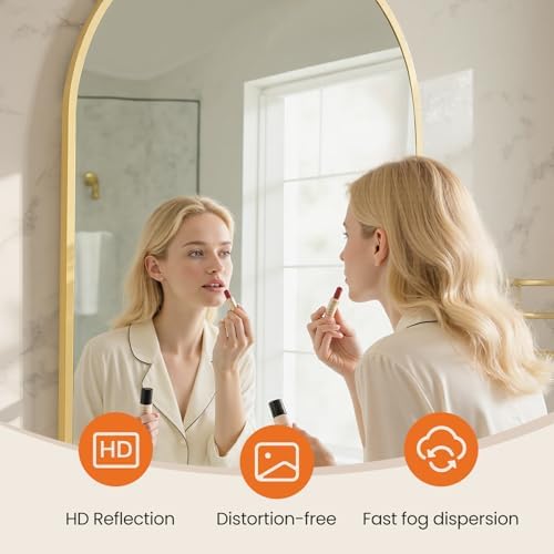 Sweetcrispy 22"x30" Arched Bathroom Mirror, Bathroom Mirrors for Over Sink