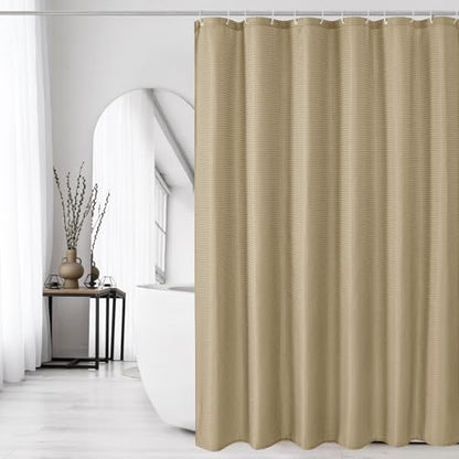 Gibelle Extra Long 230GSM Heavy Duty Beige Shower Curtain, 72 x 84
