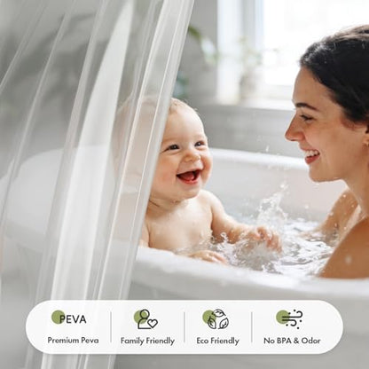 Bathway Shower Curtain Liner, Frosted Shower Curtain Liner 72x84 PEVA Waterproof Shower Curtain Liner Plastic with 3 Magnets and 12 Rustproof Metal Grommets, Lightweight Long Shower Liner for Bathroom