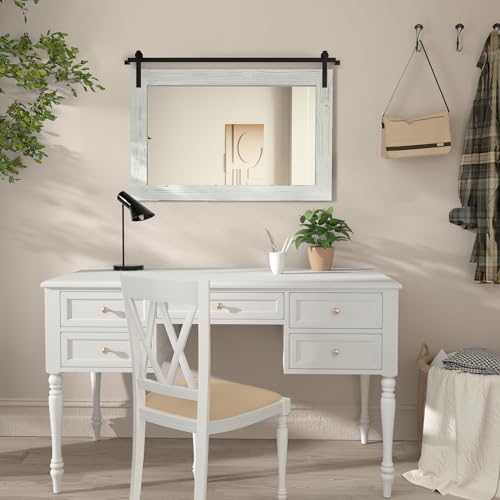 COGOOD Farmhouse Bathroom Mirrors for Over Sink - 22 x 30 White