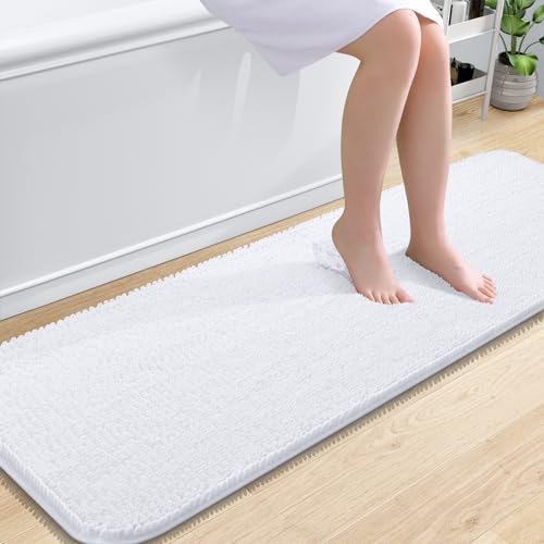OLANLY Bathroom Runner Rugs 59x20, Extra Soft Absorbent Chenille Bath Rugs