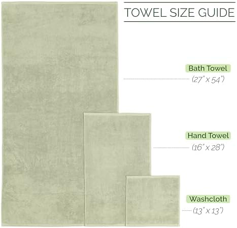 Elegant Comfort 100% Turkish Cotton Corduroy Ribbed Luxury Bath Towels 6-Piece Set, Premium Feel - Quick Dry, Highly Absorbent, Contains 2 Bath Towels, 2 Hand Towels, and 2 Washcloths, Mint Green